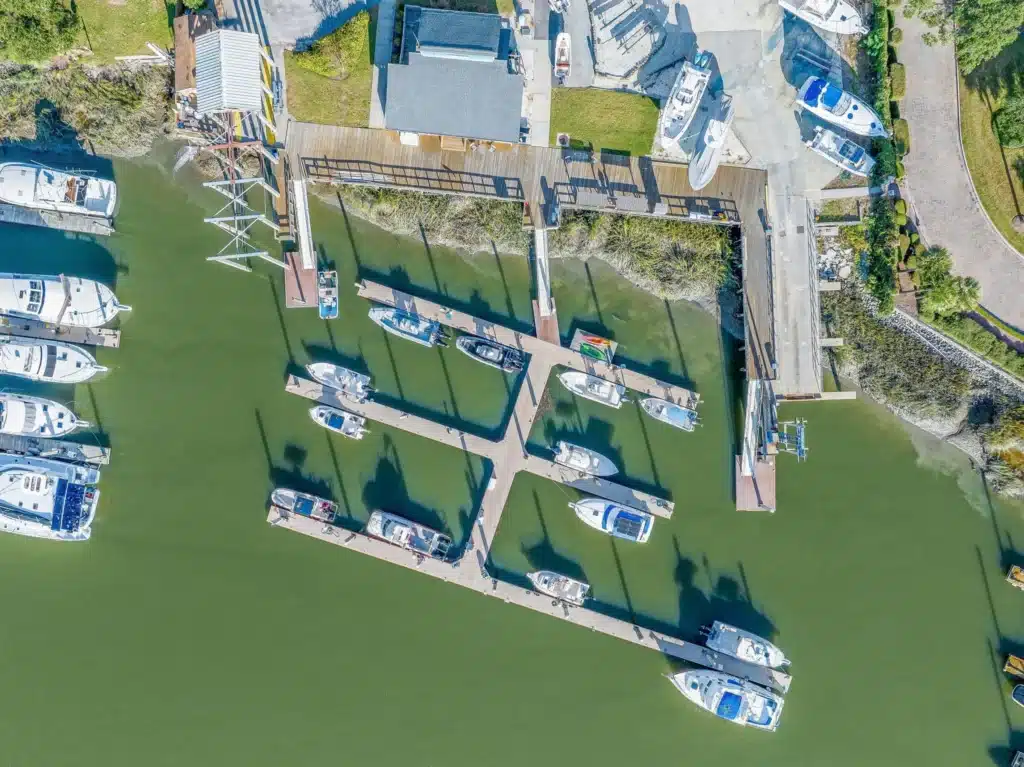 Sun Life Wilmington Island Marina wet boat slips on Savannah River